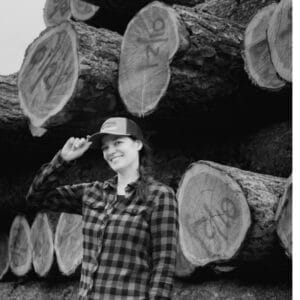 Tiffiny Yaxley picture in front of Timber